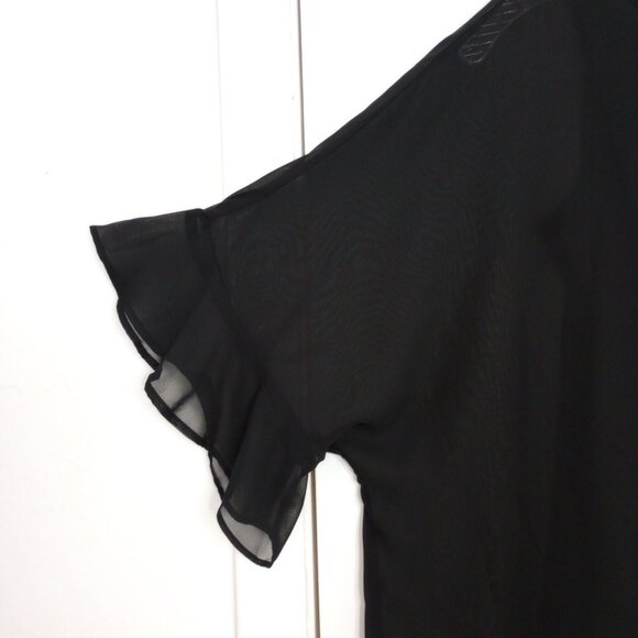 Nine West Black Sheer Chiffon Whimsigoth Top - Picture 2 of 9